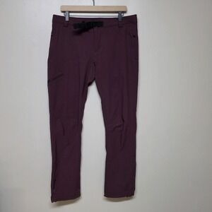 Black Diamond Womens L GorpCore Hiking Climbing Pants Burgundy Stretch Trail